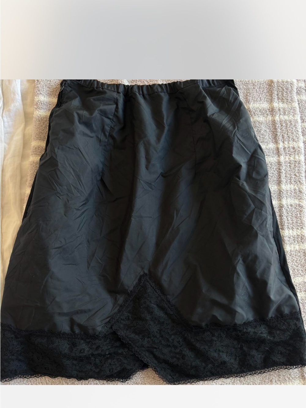 Black Lace-Hem Slip Midi Skirt - Women